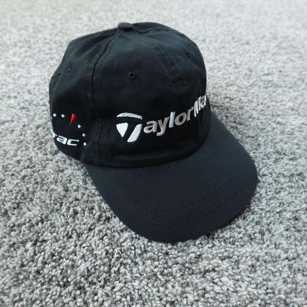 Taylor Made Hat Cap Fitted Mens 7 3/4‎ Fitted Black Golf Baseball Logo PGA Tour